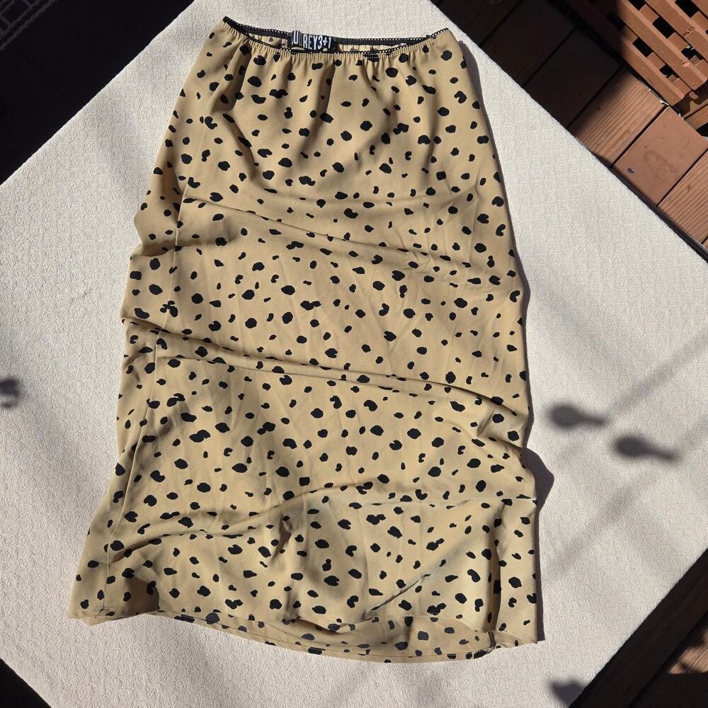 cheetah print midi slip skirt size m indie sleaze ♡